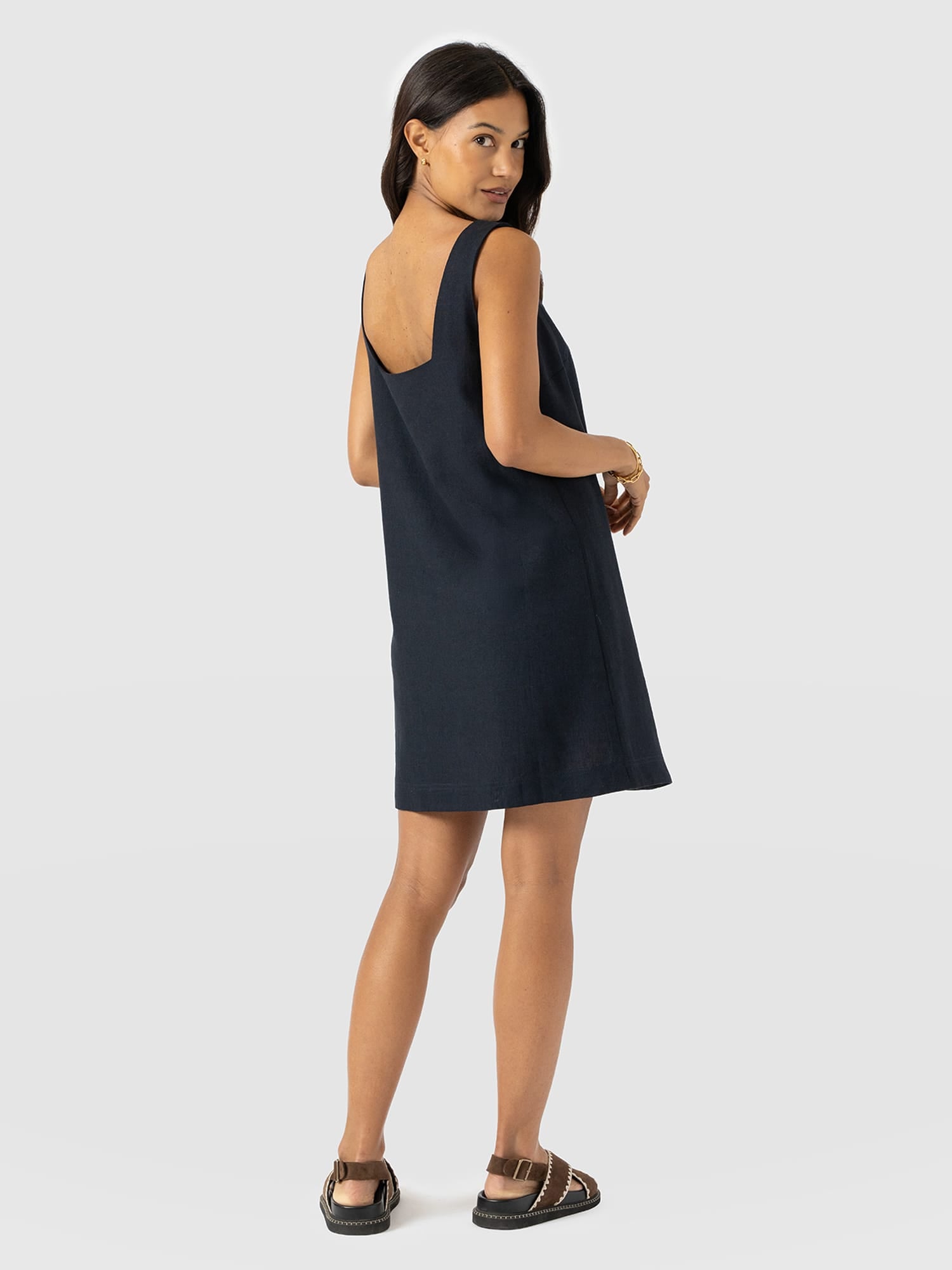 Corinne Linen Cami Dress - Navy - Women's Dresses | Saint + Sofia® UK