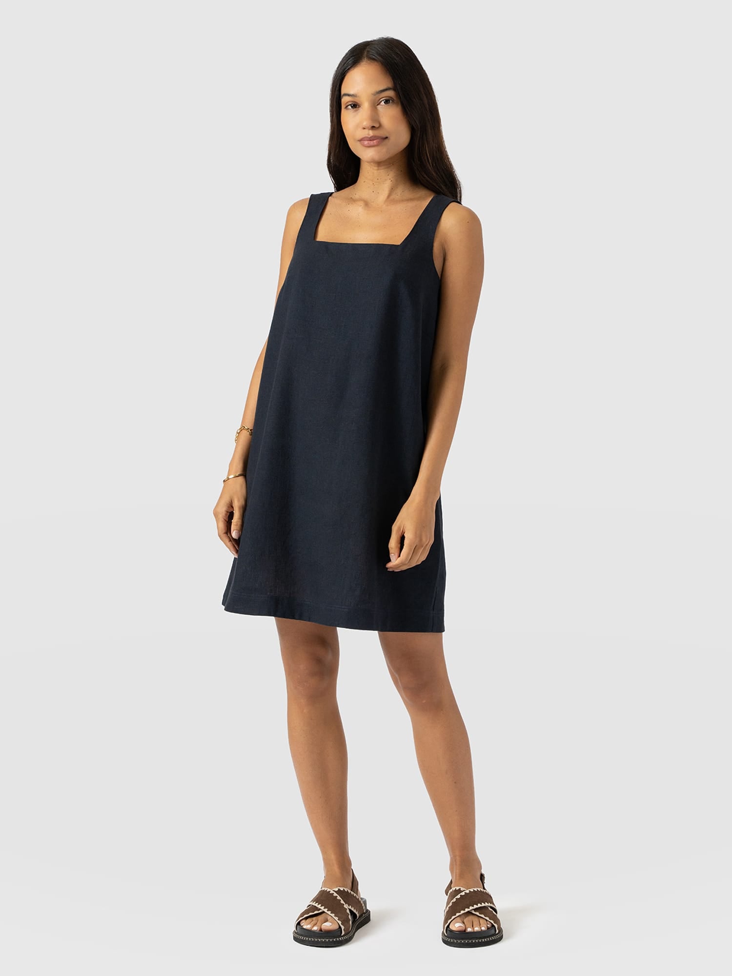 Corinne Linen Cami Dress - Navy - Women's Dresses | Saint + Sofia® UK