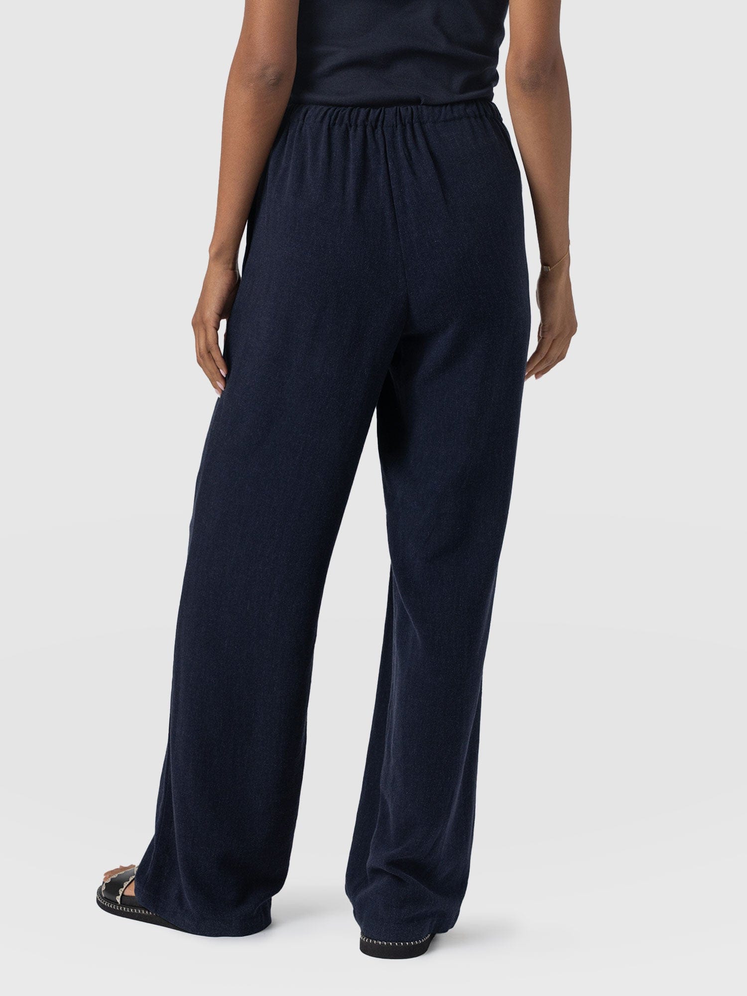 Corinne Linen Pant - Navy - Women's Trousers | Saint + Sofia® UK