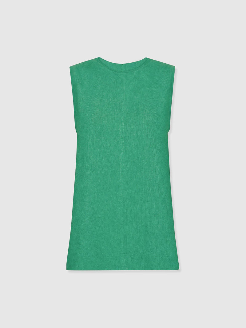 Corinne Linen Tunic - Green - Women's T-shirts | Saint + Sofia® UK