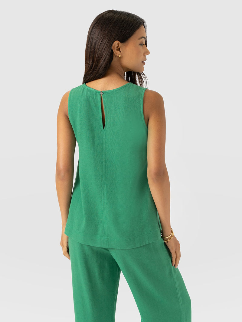 Corinne Linen Tunic - Green - Women's T-shirts | Saint + Sofia® UK