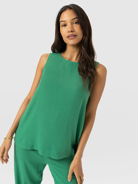 Corinne Linen Tunic - Green - Women's T-shirts | Saint + Sofia® UK