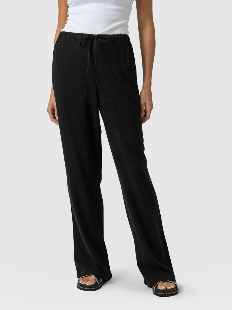 Corinne Linen Pant - Black