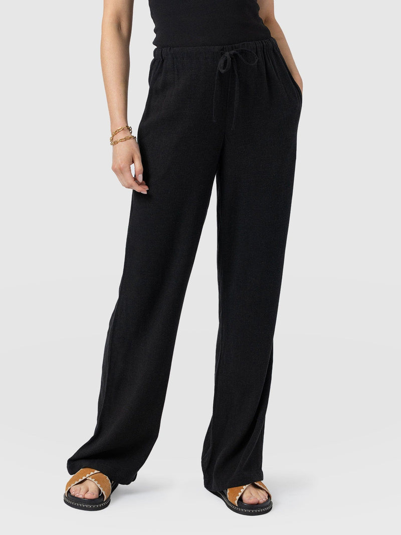 Corinne Linen Pant - Black