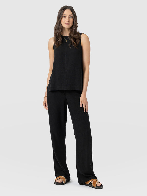 Corinne Linen Pant - Black