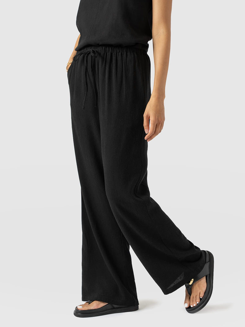 Corinne Linen Pant - Black