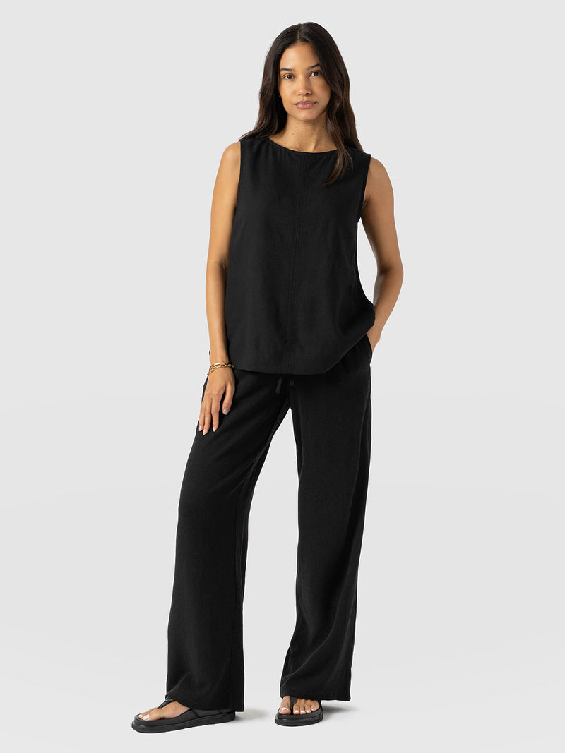 Corinne Linen Pant - Black