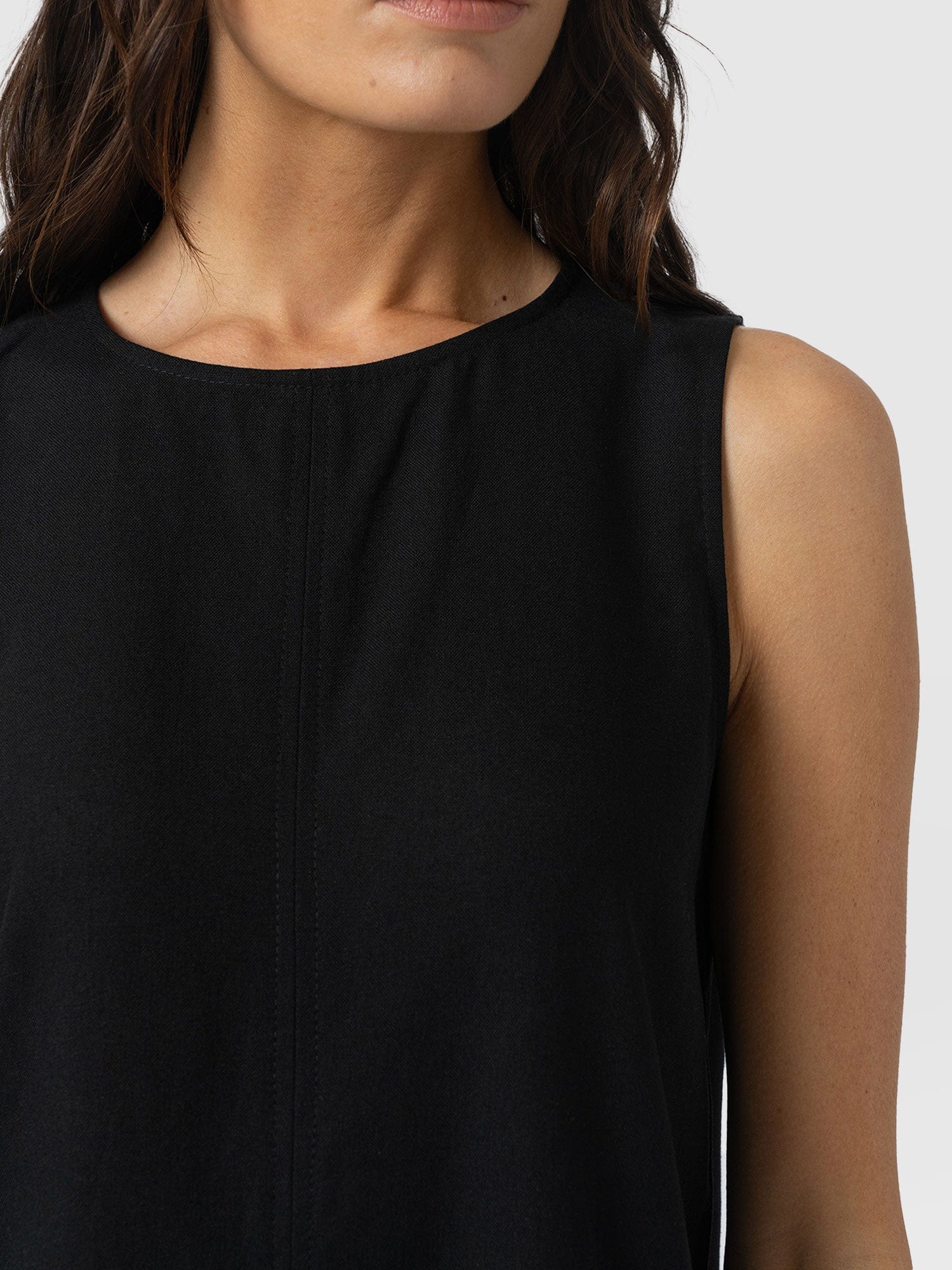Corinne Linen Shift Dress - Black - Women's Dresses | Saint and Sofia® UK