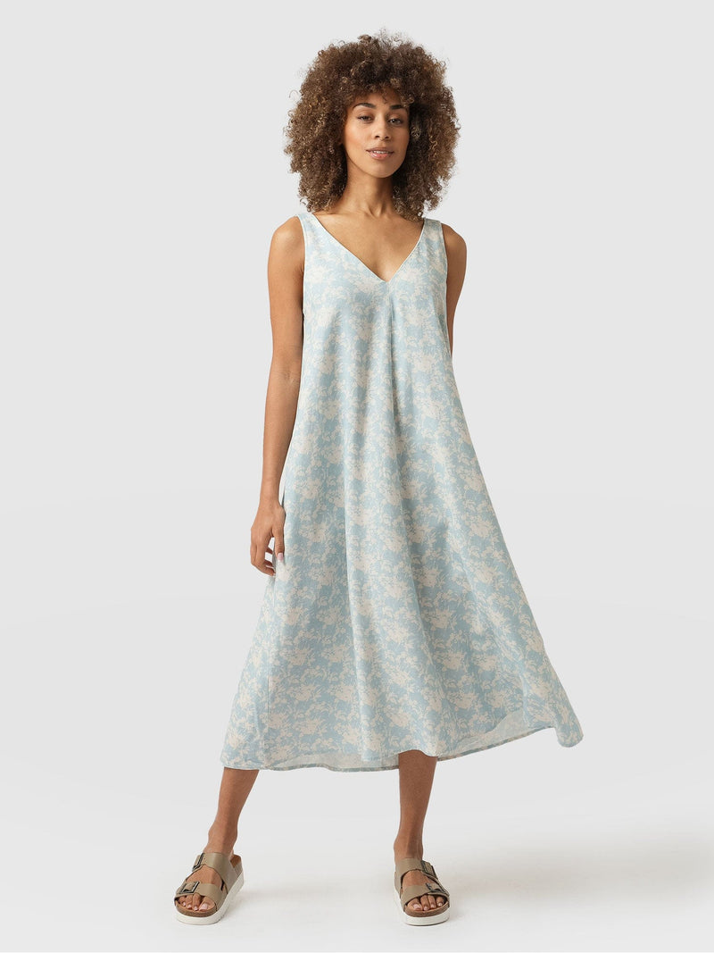 Corinne Shift Dress - Blue Pixel