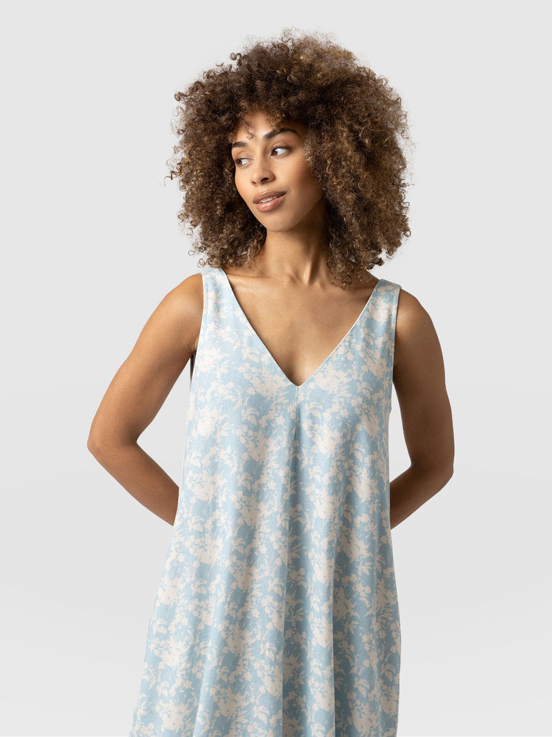 Corinne Shift Dress - Blue Pixel