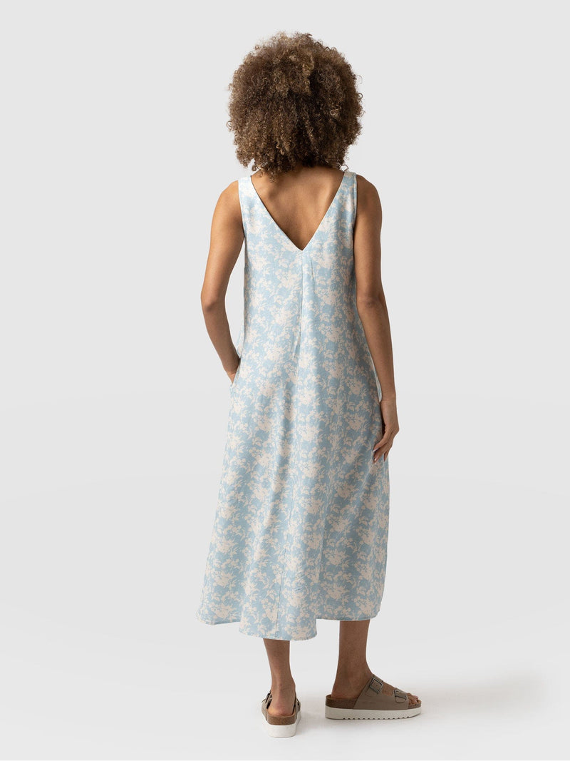 Corinne Shift Dress - Blue Pixel