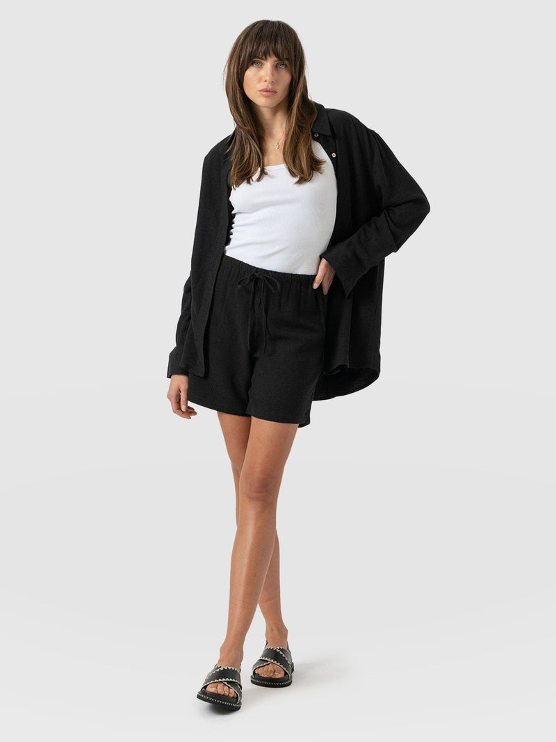 Corinne Linen Short - Black