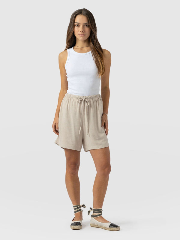 Corinne Linen Short - Oatmeal