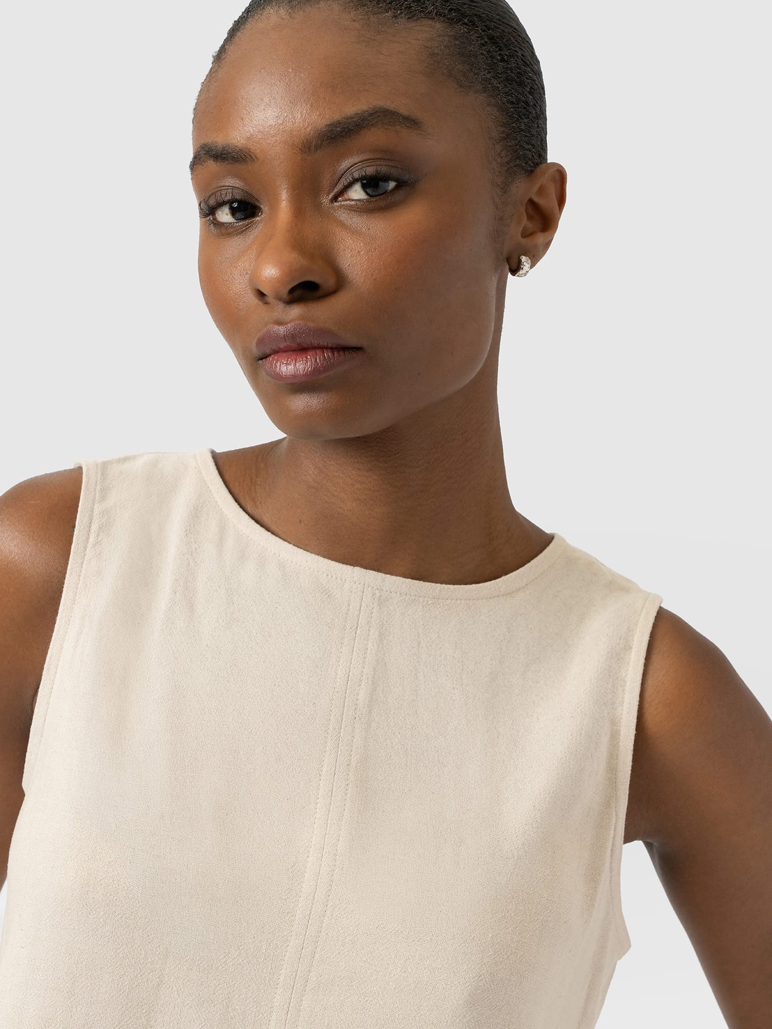 Corinne Linen Tunic - Oatmeal