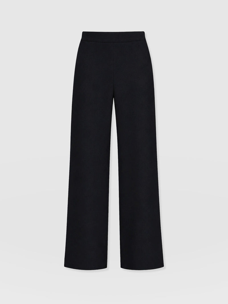 Corinne Wide Leg Linen Pant - Black