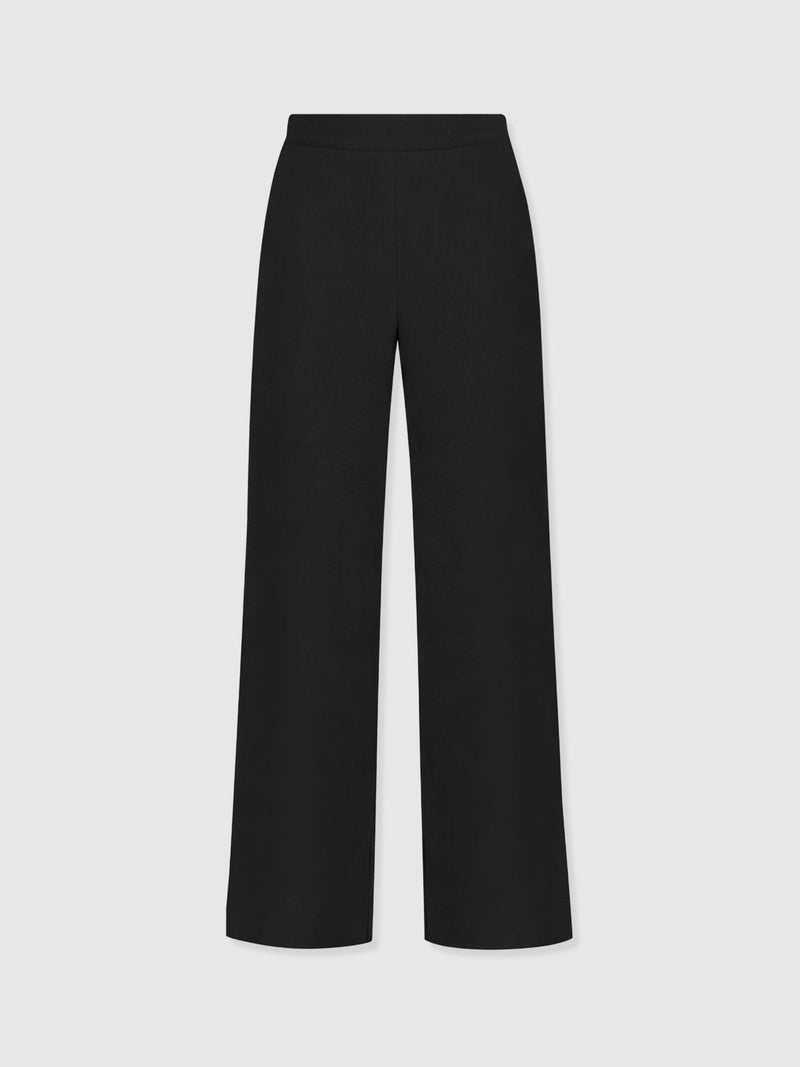 Corinne Wide Leg Linen Pant - Black - Women's Trousers | Saint + Sofia® UK