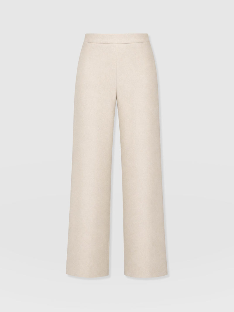 Corinne Wide Leg Linen Pant - Oatmeal