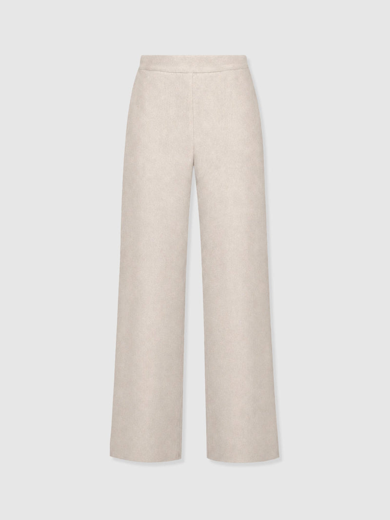 Corinne Wide Leg Linen Pant - Oatmeal