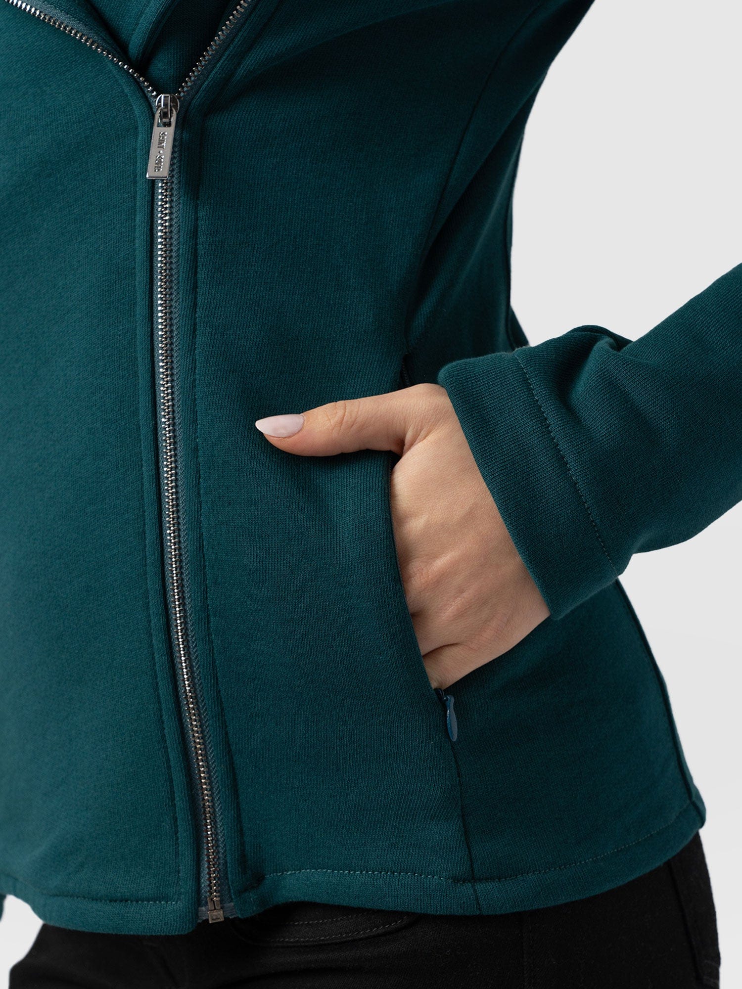 Cotton Biker Jacket Teal - Women's Jackets | Saint + Sofia® UK