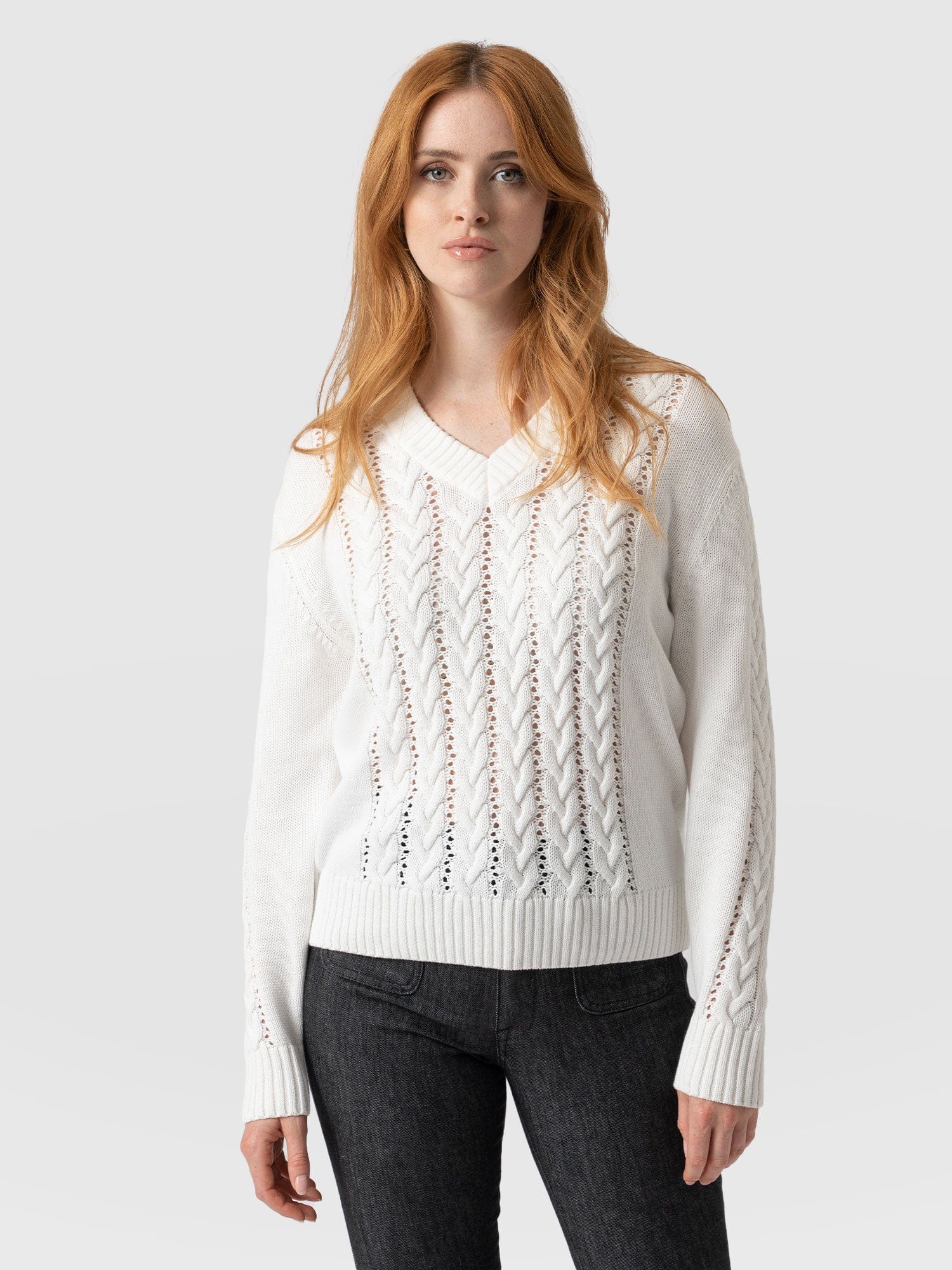 Cotton Cable Knit Jumper - Cream