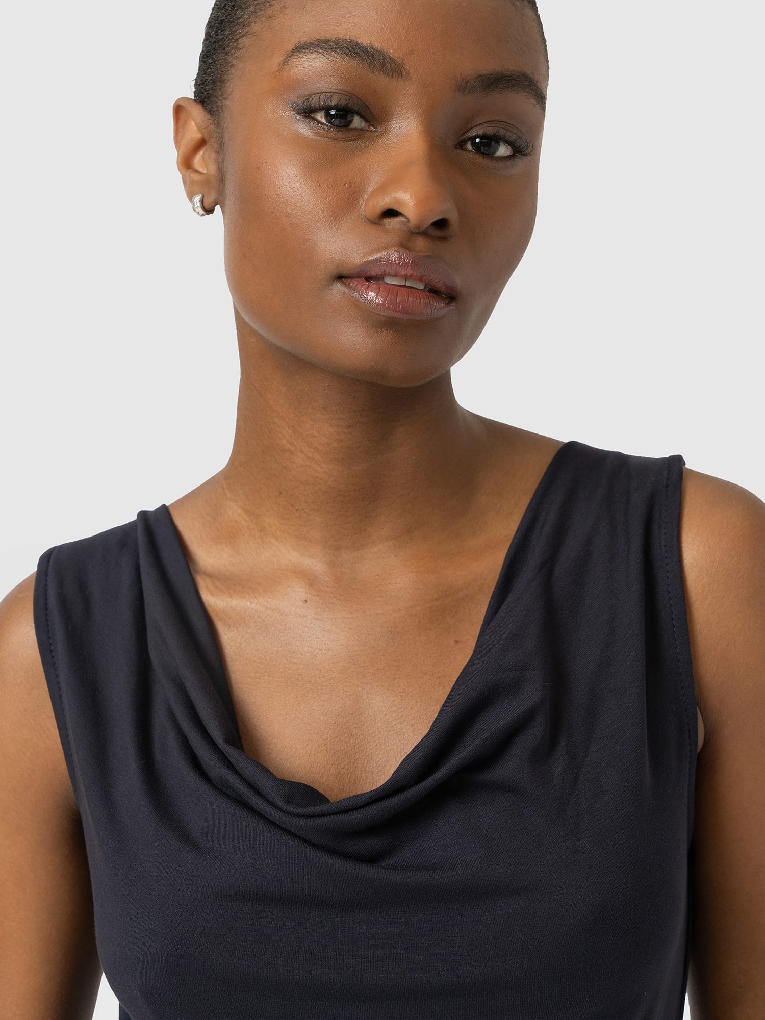 Cowl Neck Cami - Navy