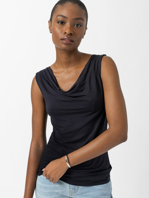 Cowl Neck Cami - Navy
