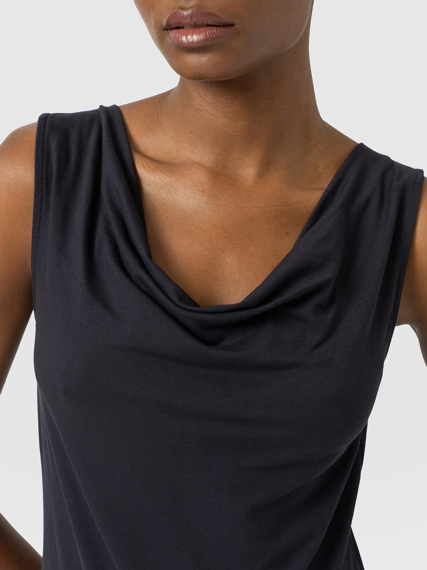 Cowl Neck Cami - Navy