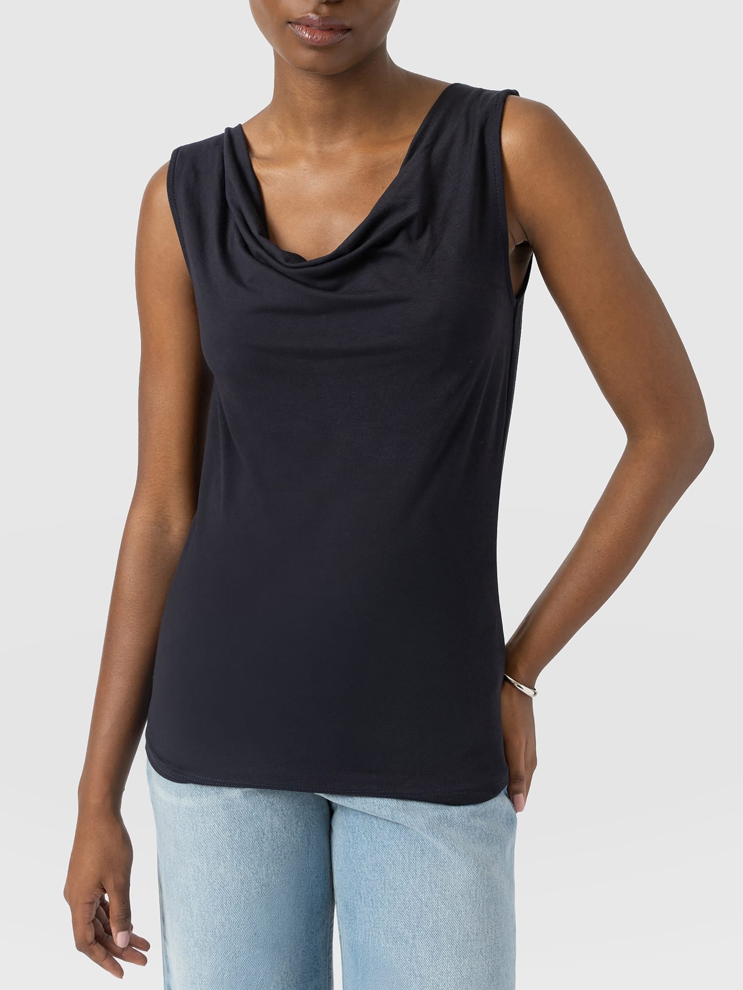 Cowl Neck Cami - Navy