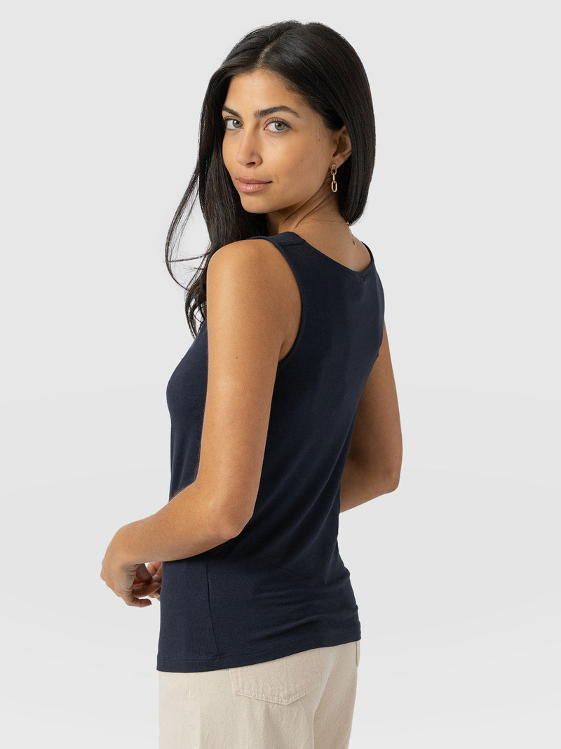 Cowl Neck Cami - Navy