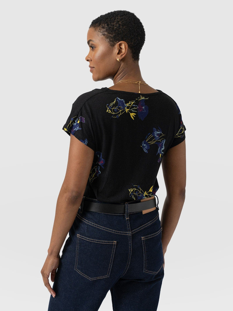 Cowl Neck Tee - Blue Lily Gardens