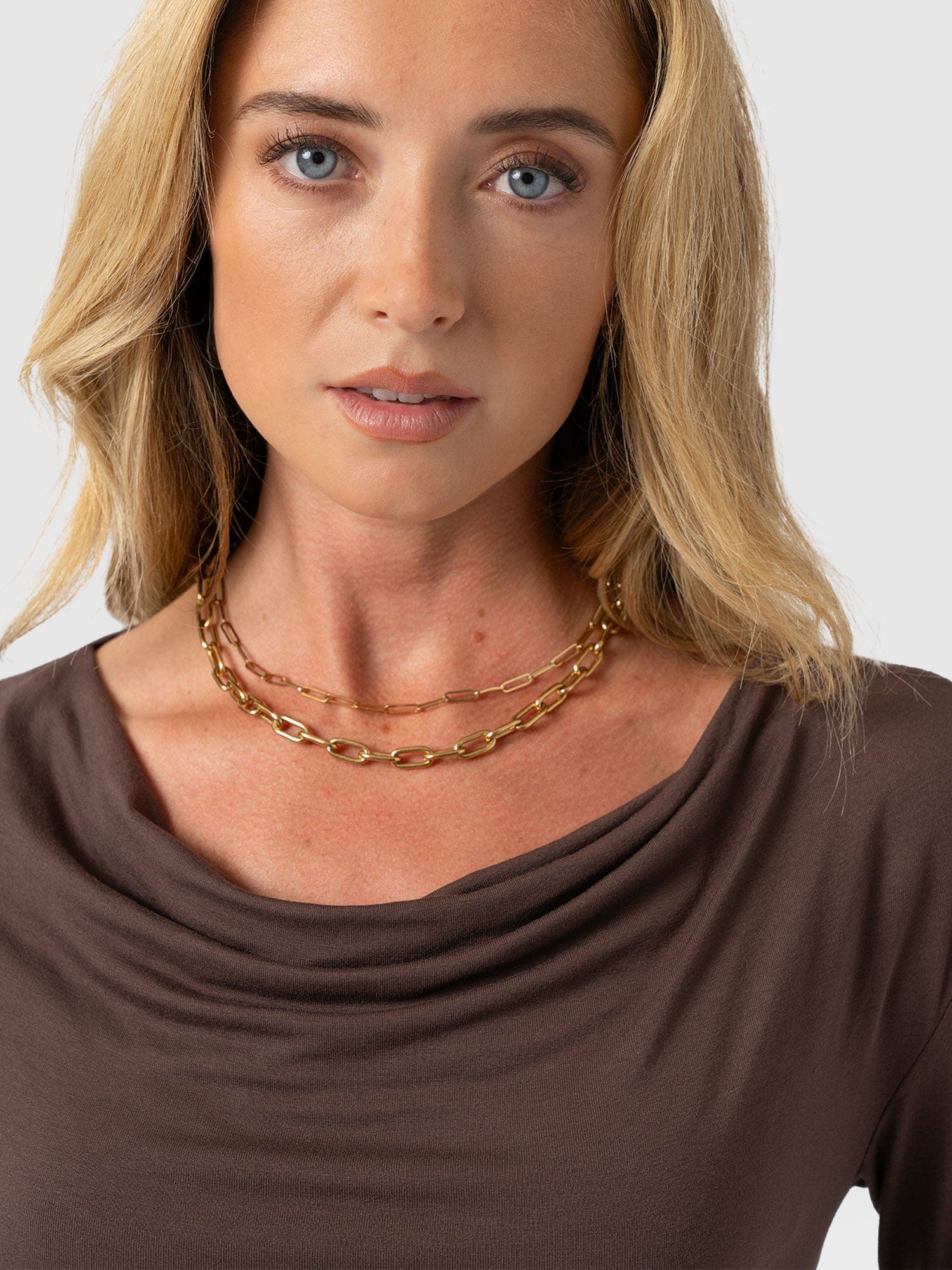 Cowl Neck Tee Long Sleeve - Maroon