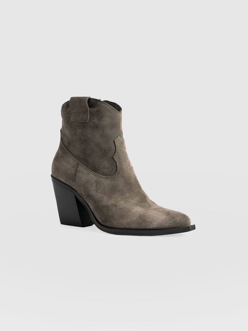 Dallas Mid Boot Taupe - Women's Leather Boots | Saint + Sofia® UK