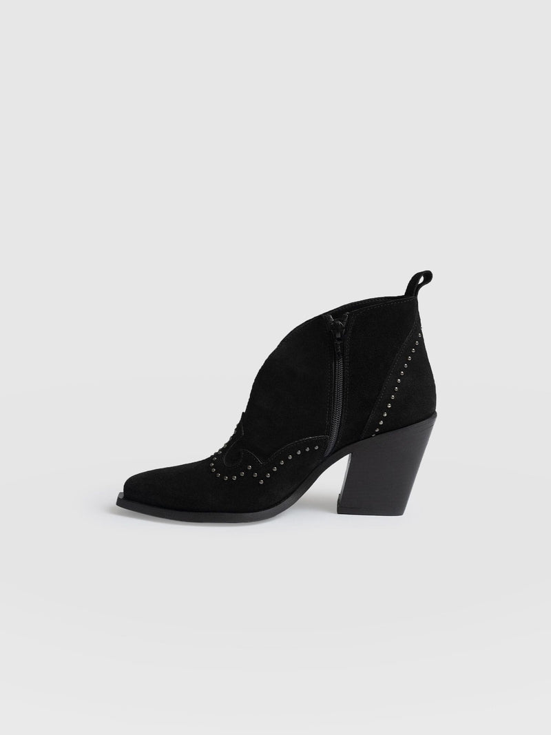 Dallas Studded Ankle Boot - Black