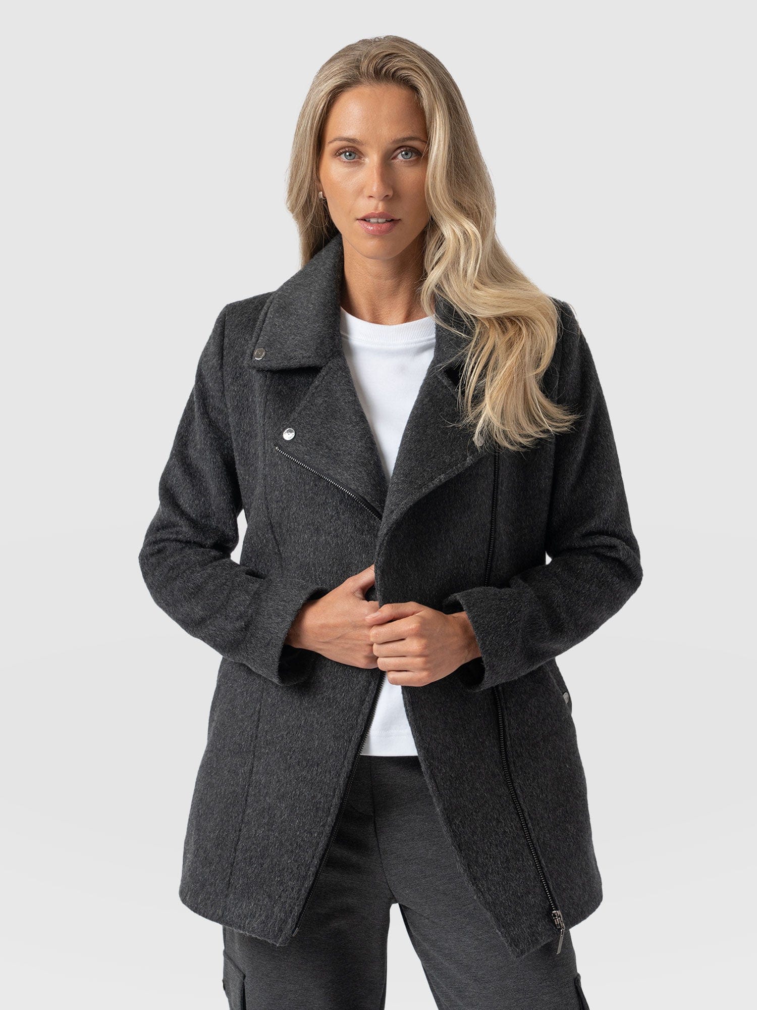 Daltrey Biker Coat - Charcoal