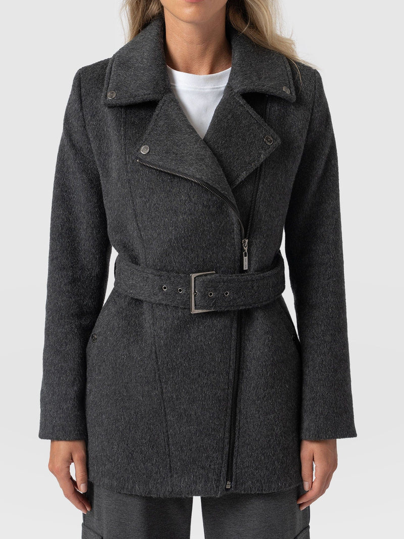 Daltrey Biker Coat - Charcoal