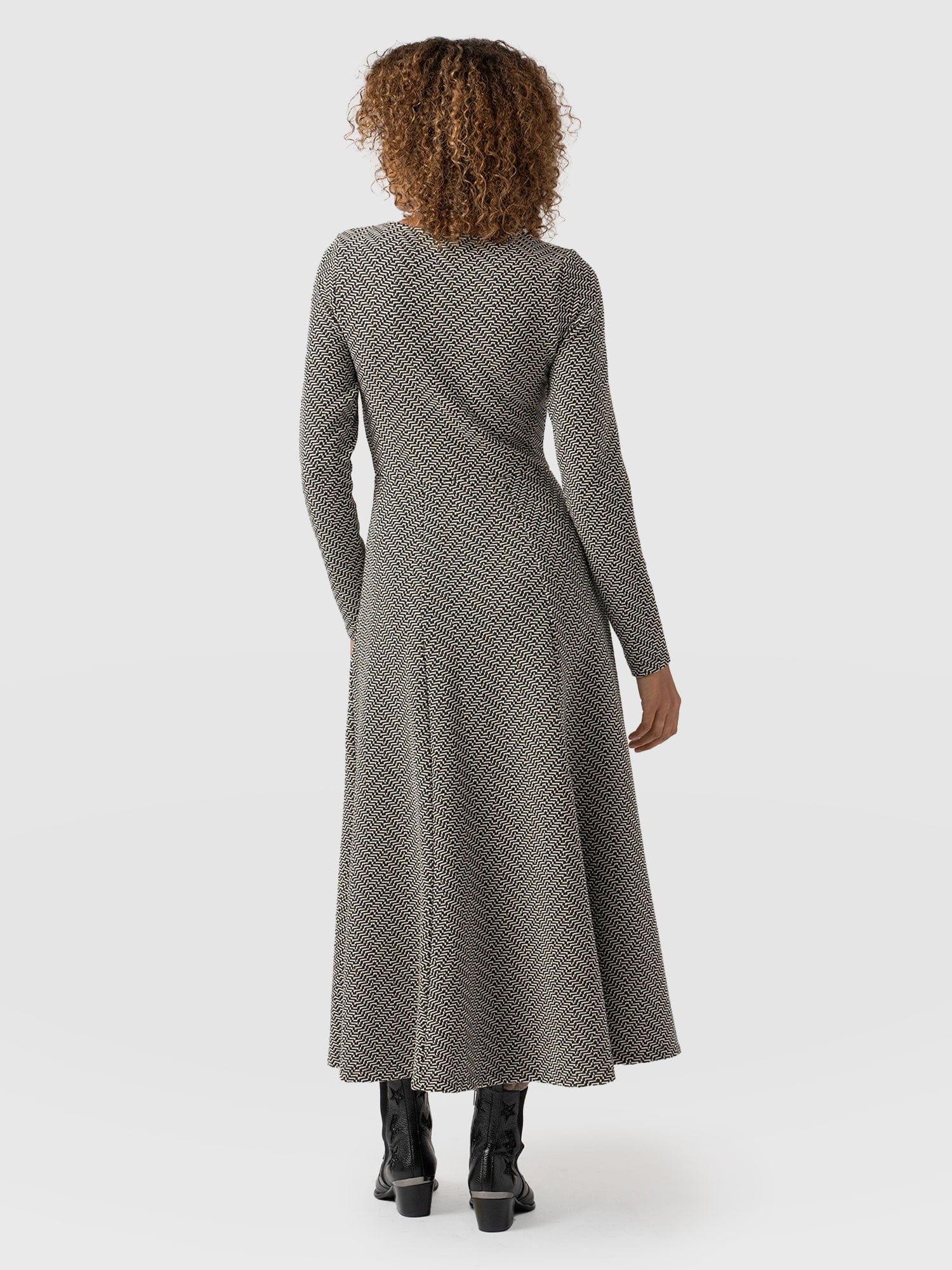 Darcey Flared Dress Cream Lurex - Women's Dresses | Saint + Sofia® UK