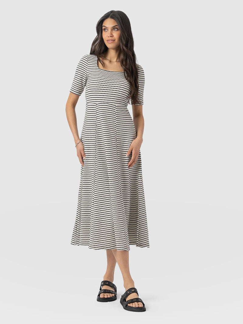 Darcey Flared Dress - Jacquard