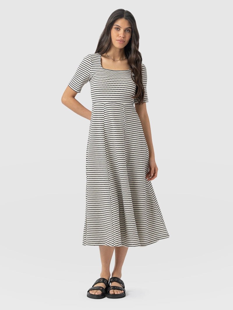 Darcey Flared Dress - Jacquard