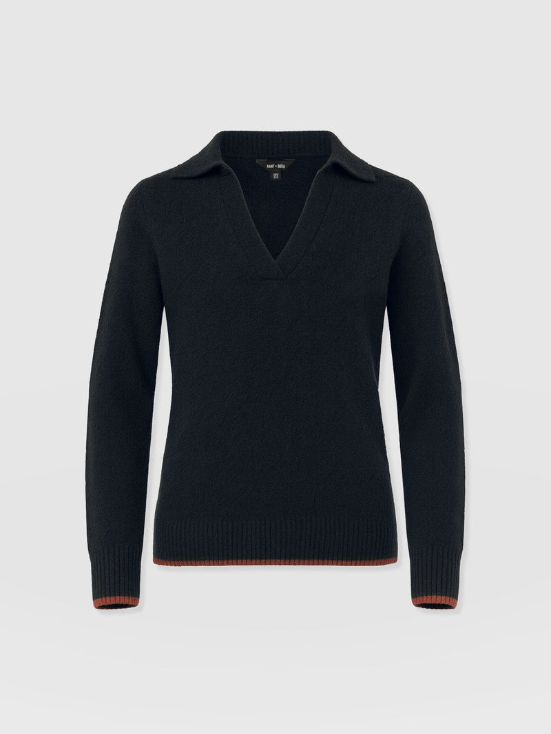 Delphi Polo Knit - Black