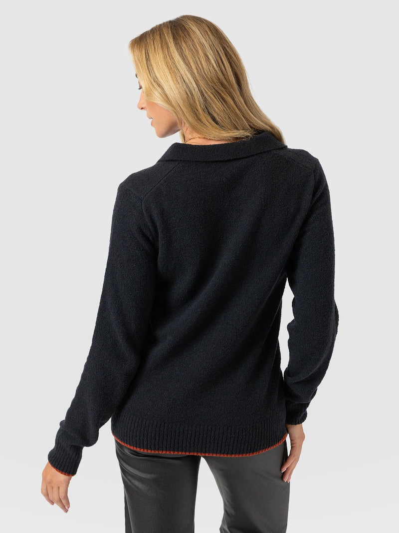 Delphi Polo Knit - Black