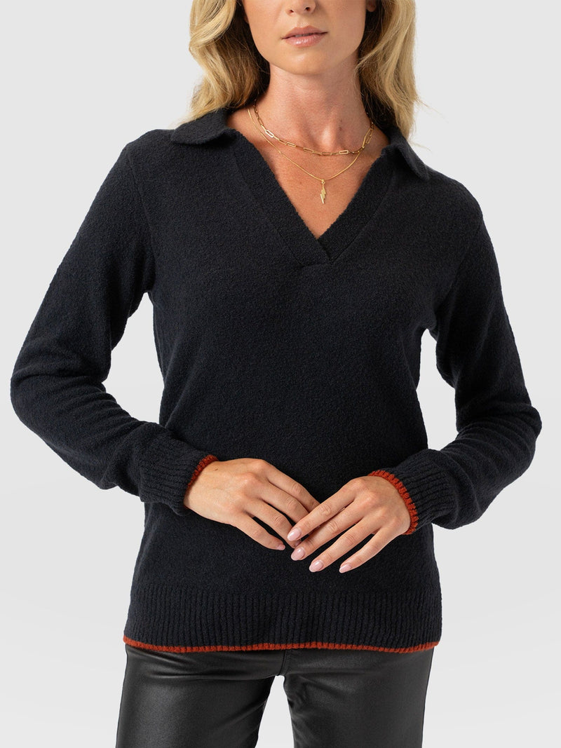 Delphi Polo Knit - Black