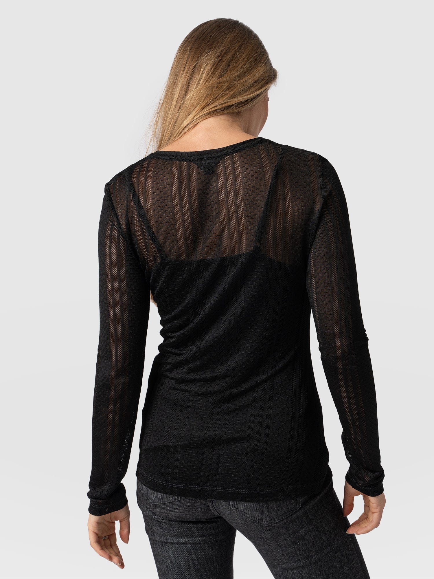 Demi Lace Long Sleeve Tee Black - Women's Tops | Saint + Sofia® UK