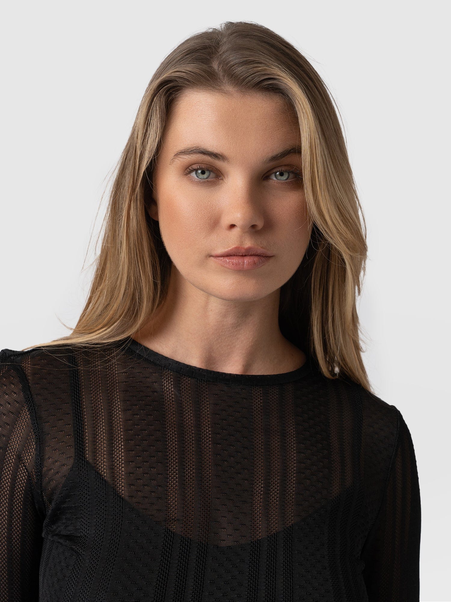 Demi Lace Long Sleeve Tee Black - Women's Tops | Saint + Sofia® UK