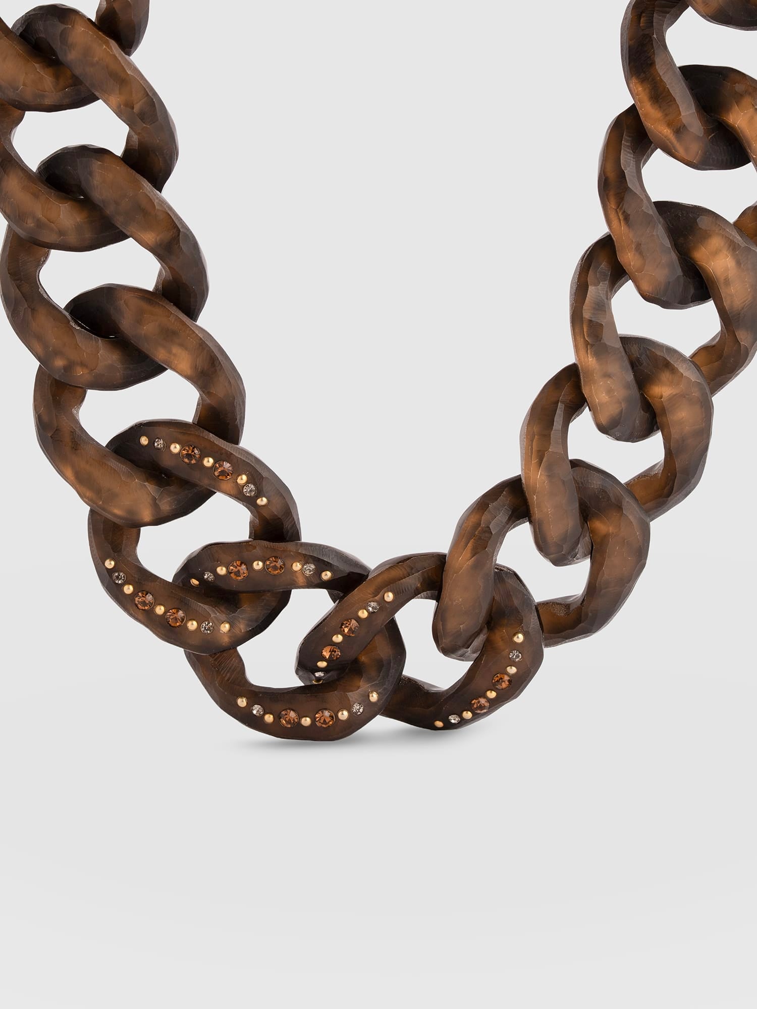Diamante Chain Necklace - Brown - Women's Jewellers | Saint and Sofia® UK