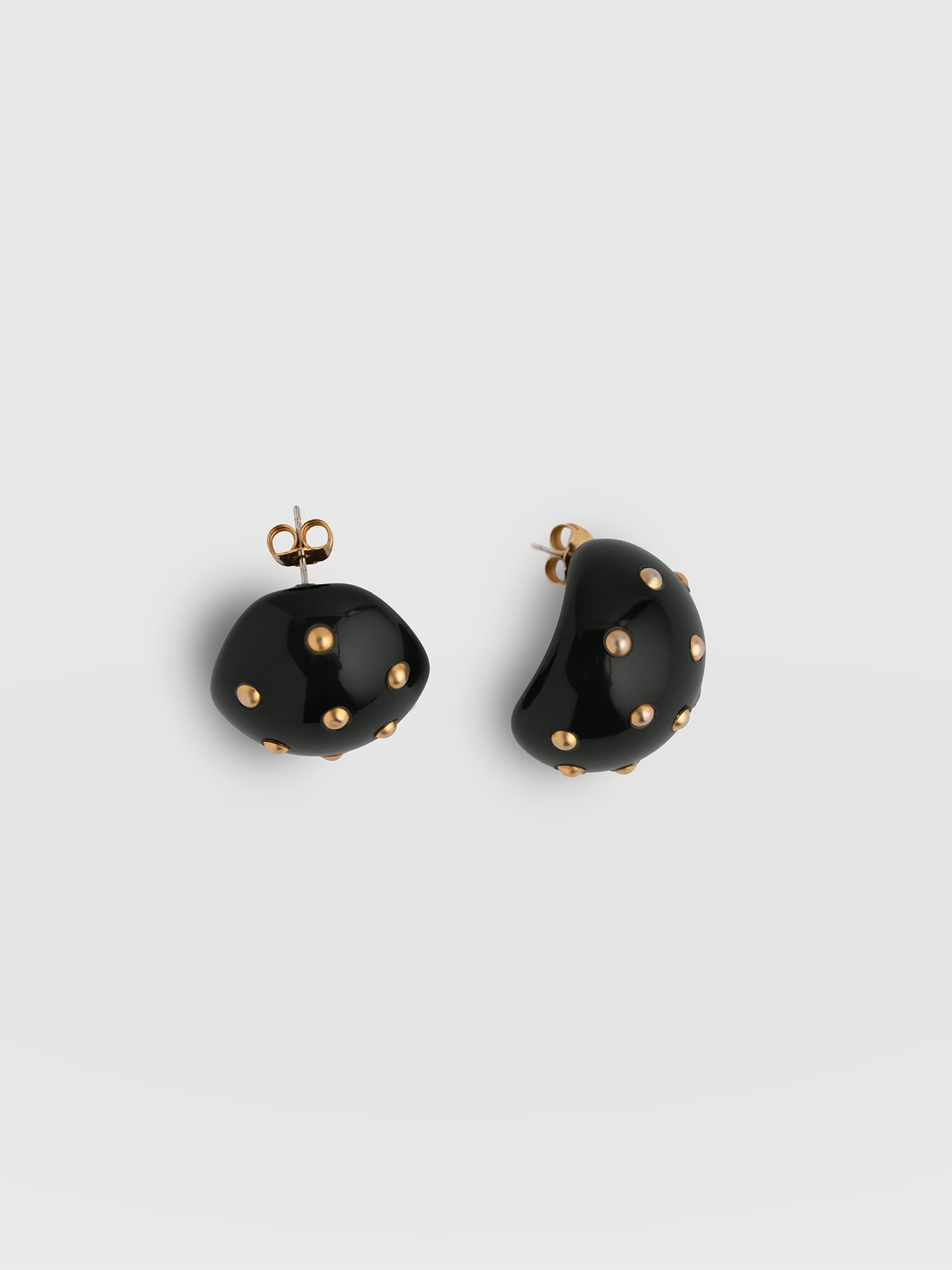 Diamante Stud Earrings - Dark Green/Gold - Women's Jewellers | Saint and Sofia® UK