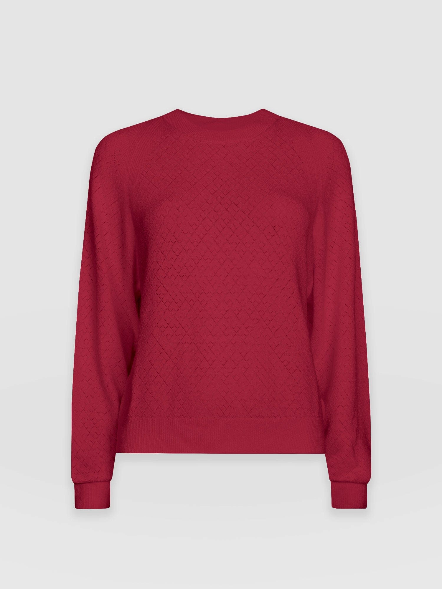 Diamond Knit Jumper Deep Pink - Women's Jumpers | Saint and Sofia® UK