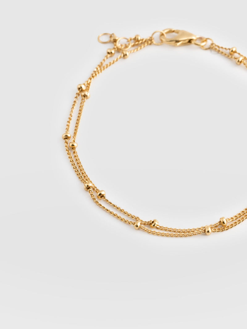 Double Ball Chain Bracelet - Gold