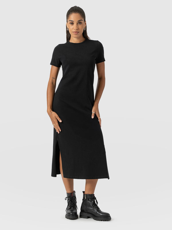 Easy T-Shirt Midi Dress - Black
