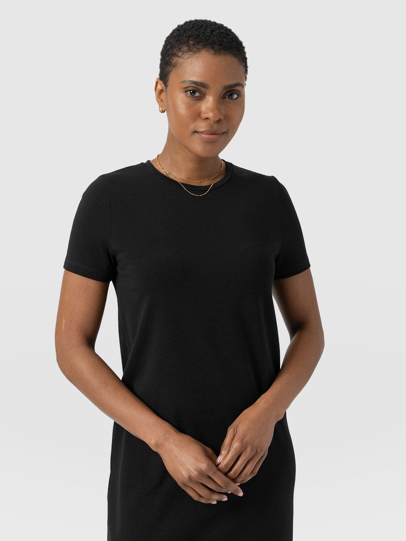 Easy T-Shirt Midi Dress - Black - Women's Dresss | Saint + Sofia® UK