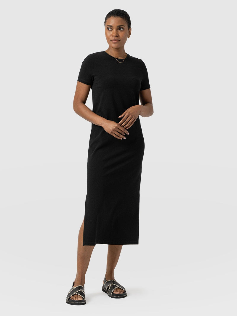 Easy T-Shirt Midi Dress - Black - Women's Dresss | Saint + Sofia® UK
